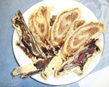 Linzertekercs zserbós, és kakaós töltelékkel recept fázis 4 fotója