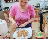 A picture of step 2 of Semolina veggies sweet hearts.