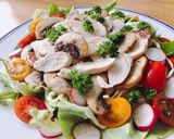 Hình bước làm 4 của món Salad Gà Nấm Healthy