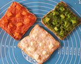 A picture of step 9 of Tricolour Paneer Mayo Veg Toast.
