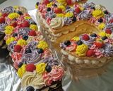 Pas rețetă Tort cifră cu cremă de mascarpone și ananas (gluten free) 6 fotografie