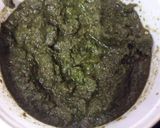 A picture of step 2 of Green garlic mint leaves coriander chutney green chutney.