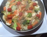 Foto del paso 2 de la receta: Cerdo con mini verduras y papa al sartén