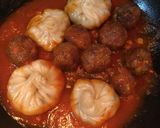 A picture of step 17 of Fish Momo with Fish Balls in Red Sauce.