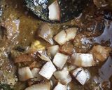A picture of step 4 of Kerala style semi dry chicken curry.