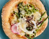 รูปขั้นตอนการทำที่ 6 ของ พิซซ่าหน้าผัก2 ซอส🍕🥦🍅Veg Pizza with Tomato and Ranch Sauce🫑