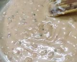 A picture of step 14 of Masala Dosa, sambar, coconut, dhania chutney.