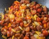 A picture of step 3 of Shakshouka.