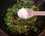 A picture of step 3 of Siru Keerai/ Greens Poriyal.