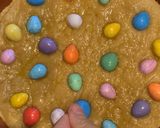 A picture of step 5 of Easter egg cookie on the pan.