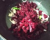 A picture of step 4 of Beetroot Biryani pulao.