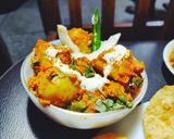 A picture of step 9 of Kashmiri dum aloo with sattu ki kachori.