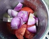 A picture of step 4 of Lotus stem curry.