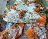 Foto del paso 5 de la receta: Zucchinis rellenos (sin carne)