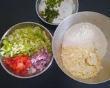 A picture of step 1 of Cabbage omelette eggless.