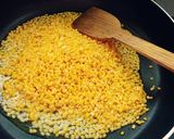 A picture of step 4 of Moong Dal Halwa.