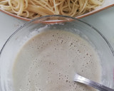 Foto del paso 3 de la receta: Espaguetis con salsa de almendras, puerro y champiñones 🍝