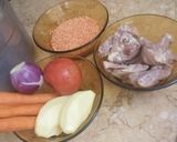 A picture of step 1 of Healthy Red Lentil and Vegetable Soup 🥣 My Way – So Delicious 😋 🥕🥔.