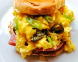 A picture of step 5 of Cheesy Jalapeño scramble breakfast roll.