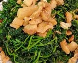 Hình bước làm 4 của món Rau tầm bóp xào tóp mỡ