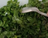 A picture of step 4 of Jingalov hats Armenian herb stuffed flatbread .