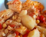 Foto del paso 7 de la receta: Bacalao a mi manera, con papas y garbanzos. 🍽🍷