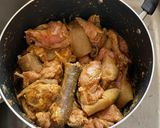A picture of step 2 of Fried goat meat.