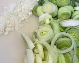A picture of step 1 of Feta and greens frittata.