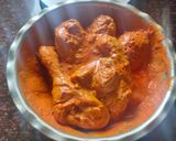 A picture of step 2 of Smokey tandoori chicken drumsticks biryani with mint mango raita.
