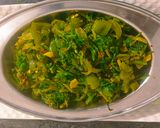 A picture of step 4 of पालक शिमला मिर्च की साग.