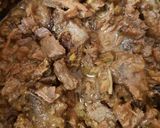 A picture of step 12 of Steak Onion and Veg in a gorgeous Gravy.😘.