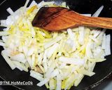 A picture of step 2 of Mulo Aloo Bhaja.