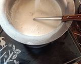 A picture of step 1 of Badami kheer.
