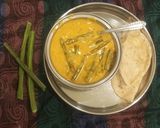 A picture of step 7 of Drumstick besan curry.