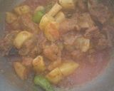 A picture of step 3 of Aloo Gosht with three Spices.