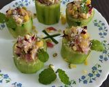 स्प्राउटेड क्यूकम्बर कप्स (sprouted cucumber cups recipe in Hindi) रेसिपी चरण 5 फोटो