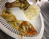 Foto del paso 4 de la receta: Arroz con ajonjolí, semilla de amapola, pollo al horno estilo árabe y rodajas de zucchini, tomate