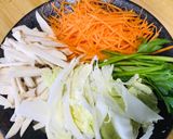 Hình bước làm 1 của món Bún gạo xào rau nấm