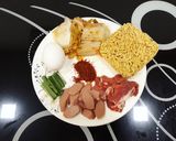 Hình bước làm 1 của món Mì kim chi thịt bò
