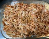 A picture of step 7 of Chicken and Mushroom Pasta Bake.