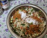 A picture of step 3 of Maggi Nutrilicious Masala VEG ATTA noodles Vegetables pizza.