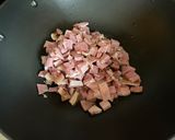 A picture of step 1 of Leftover Ham Fried Rice.