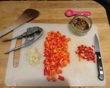 A picture of step 2 of Chilli-Quorn-Charlie.
