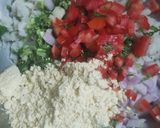 A picture of step 3 of Poha mini uttapam.