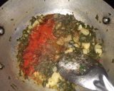 A picture of step 3 of Palak Aloo.