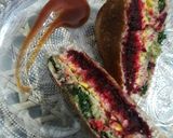 A picture of step 14 of Rainbow sandwich.