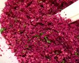 A picture of step 2 of Red Beet Falafel.