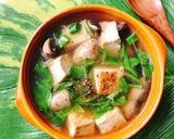 Hình bước làm 6 của món 🌱 Canh Nấm Mỡ Đậu Hủ Lá É (Vegan)