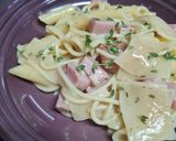 A picture of step 6 of Alfredo with Ham.