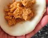 A picture of step 3 of Sattu ki kachori with aamras.